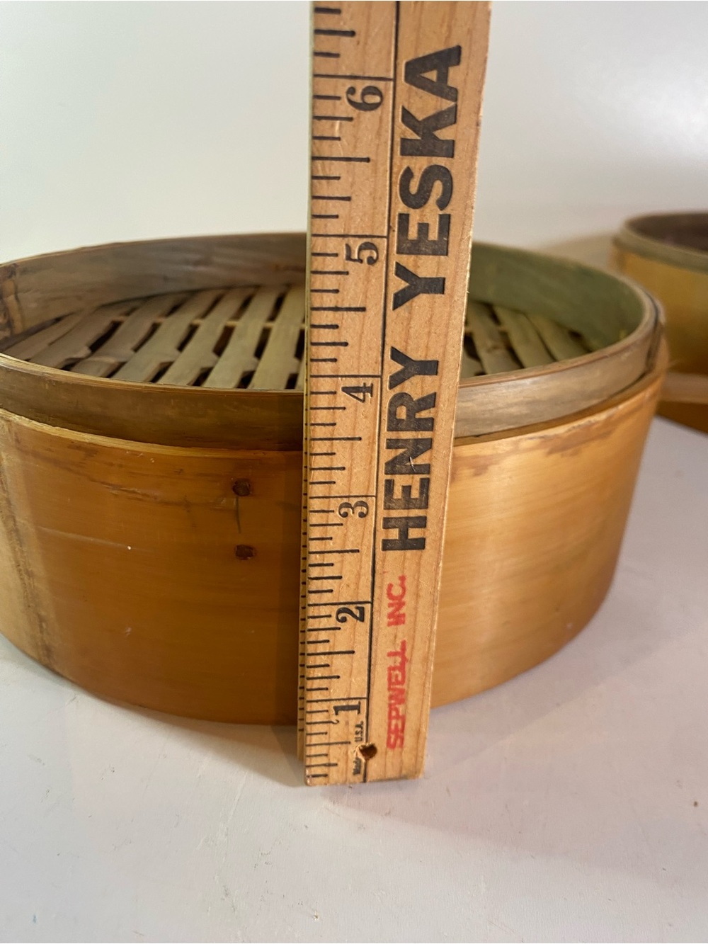 Vintage Covered 2-Tier Bamboo Steamer Basket With Handles 9” Diameter - Picture 12 of 12
